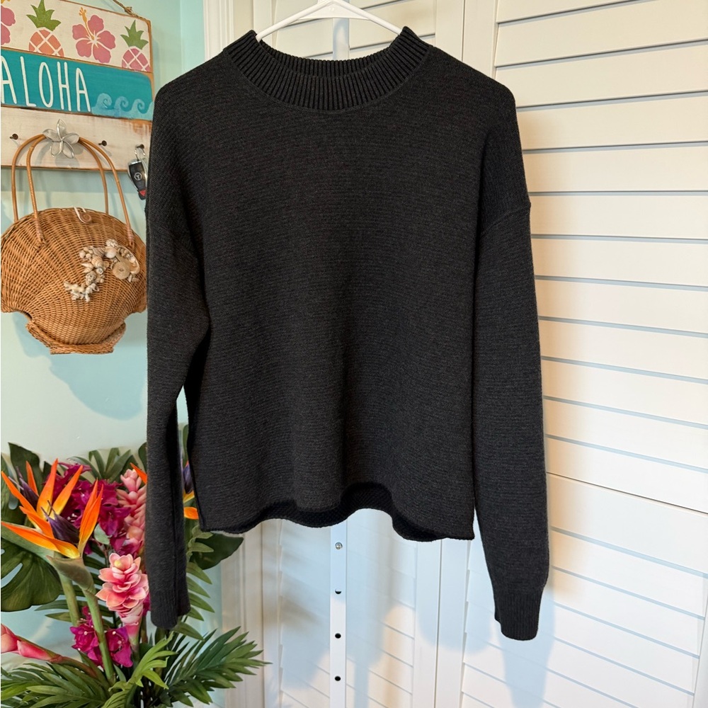 lululemon athletica Black Crew Neck Sweater
